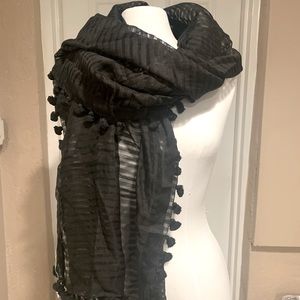 Handloomed  Eileen Fisher organic cotton and silk scarf.